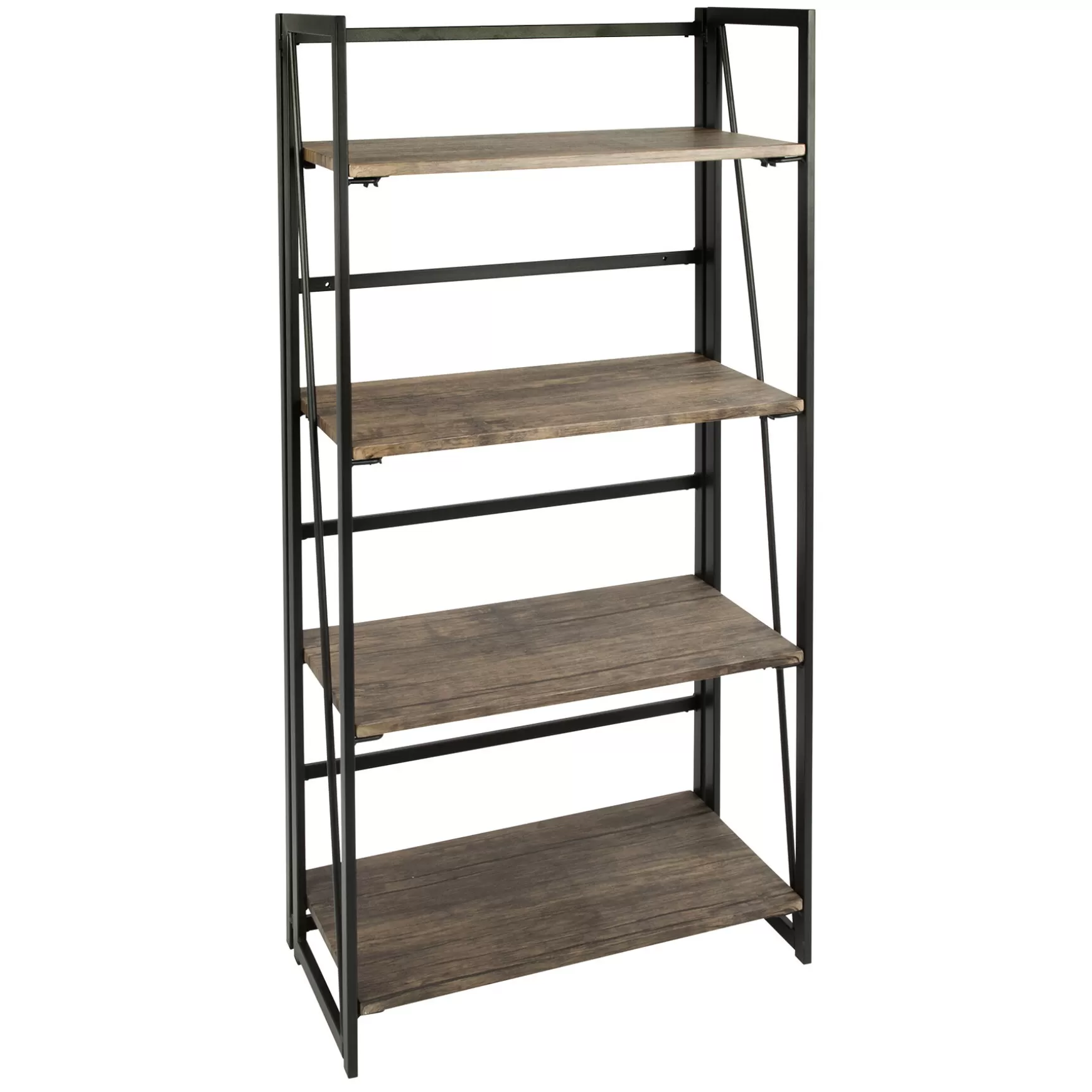 * Dakota 4-Tier Black & Brown Industrial Modern Bookshelf, 49 Low Price Fashion