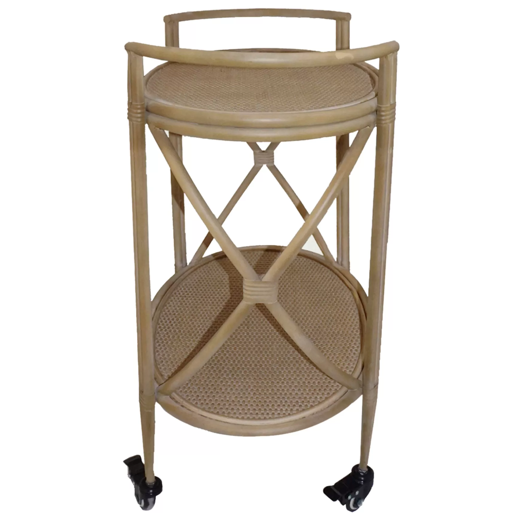 * Grace Mitchell 2-Tier Rattan Shelf Bar Cart With Metal Frame Outlet Store