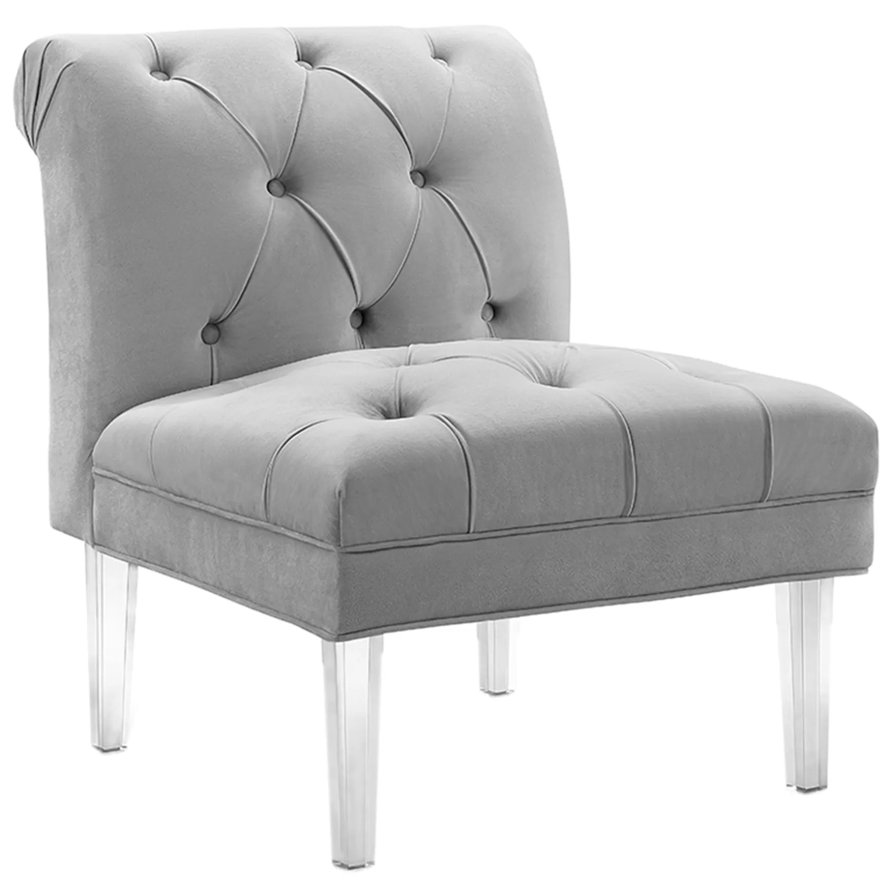 * Laila Ali Grey Tufted Acrylic Leg Accent Chair Kd Fashion Hot
