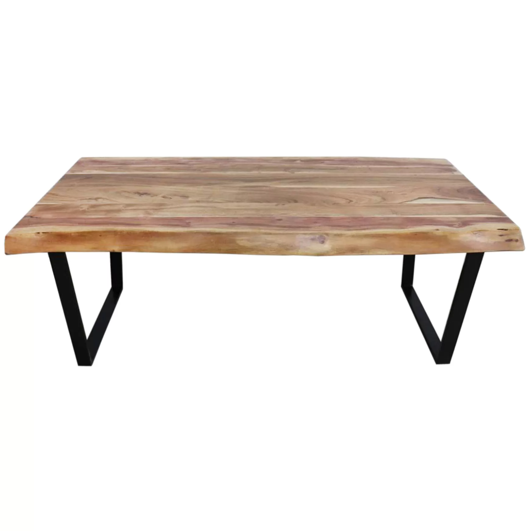 * Live Edge Wood Top Coffee Table With Metal Base Good Quality New