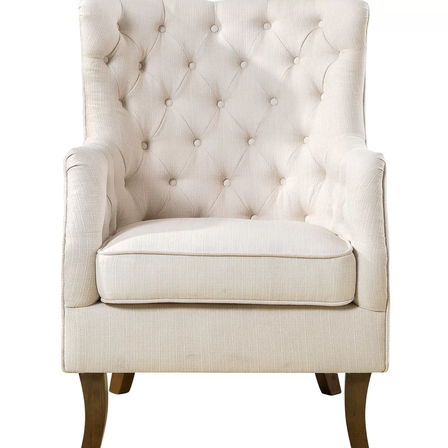 * Norfolk Cream Linen Tufted High Back Arm Chair Promotion Flash Sale
