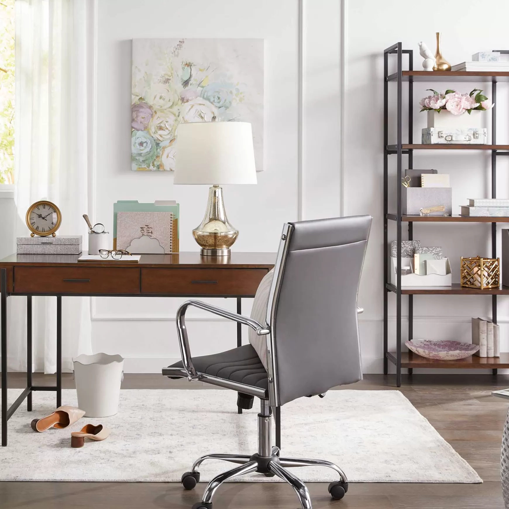 * Parkview Metal & Wood Writing Desk With Storage, 48 Less Expensive Flash Sale
