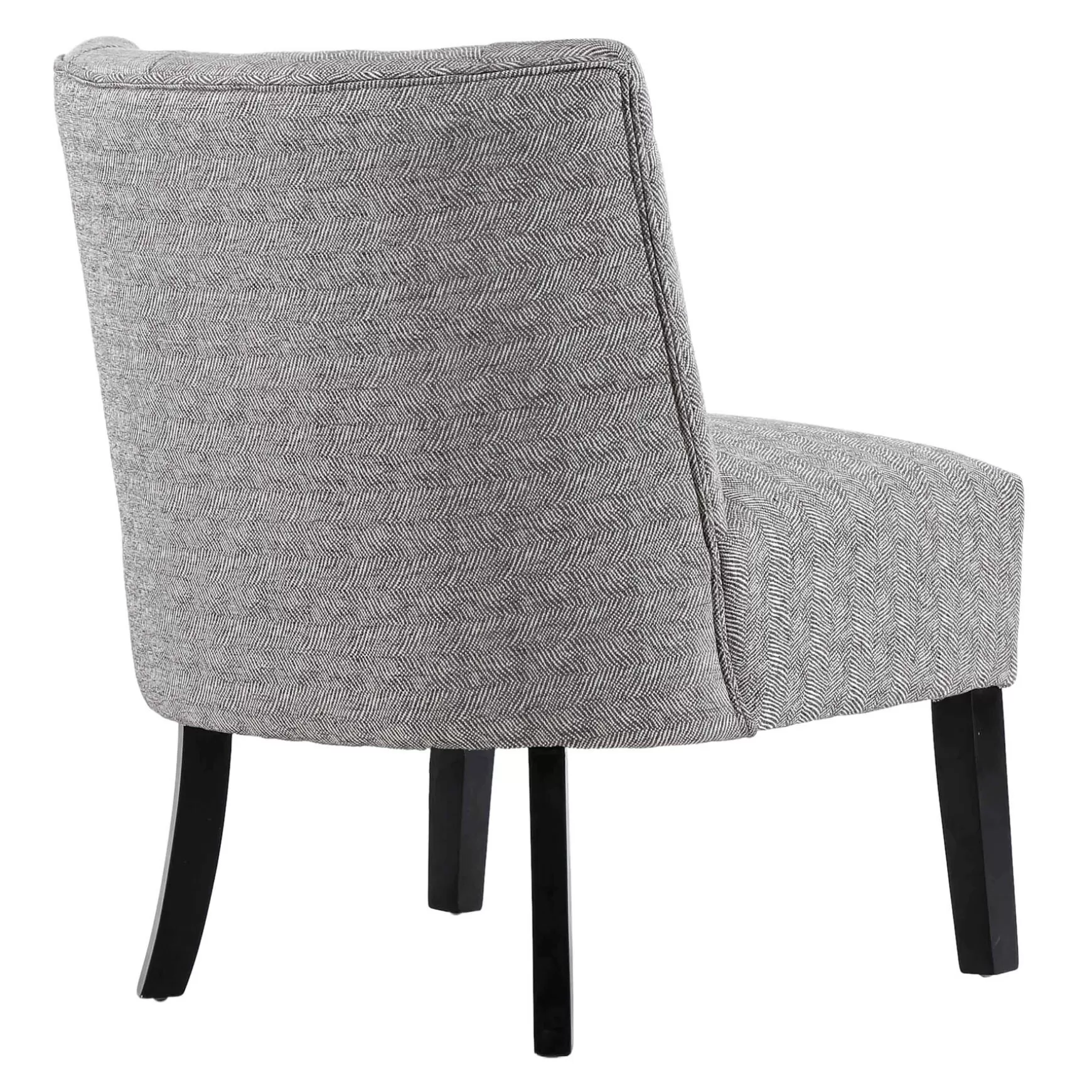 * Rich Dark Grey Tufted Armless Accent Chair With Performance Fabric Opening Sales New